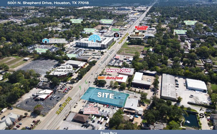 Pictures of Retail property located at 5001 N Shepherd Dr, Houston, TX 77018 for lease - image #1