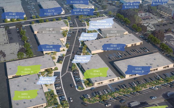 Pictures of Office, Industrial property located at 8148, 8170, 8222, 8205, 8145, 8195, 8245 Ronson Rd & 8380, 8248, 8250, 8250, 8290, 8340, 8920 Vickers St, San Diego, CA 92111 for lease - image #1