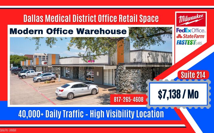 Pictures of Retail, Office, Industrial property located at 1625 W Mockingbird Ln Ste 214, Dallas, TX 75235 for lease - image #1