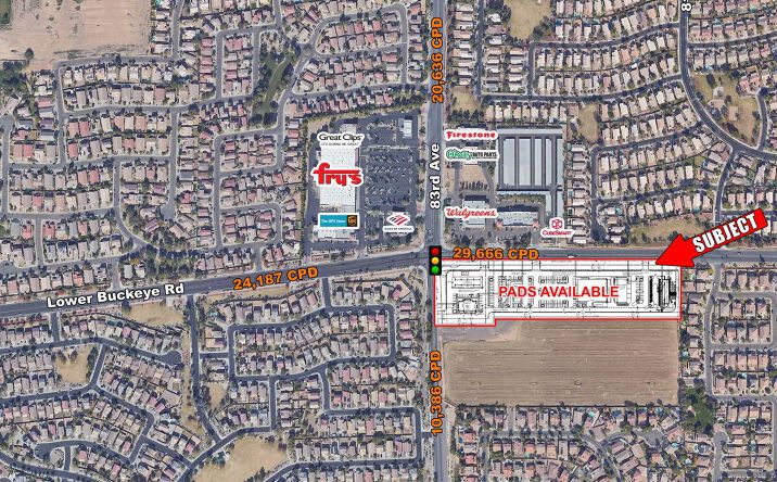 Pictures of Retail, Land property located at SEC of Lower Buckeye Rd and 83rd, Phoenix, AZ 85043 for lease - image #1