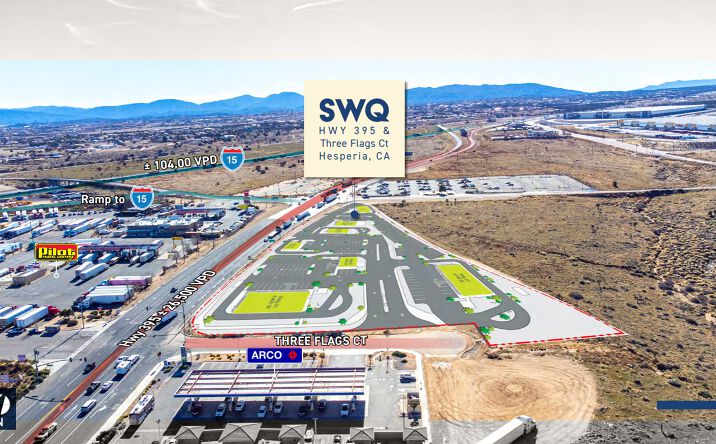 Pictures of Land property located at US-395 & Three Flags Ct, Hesperia, CA 92344, USA, Hesperia, CA 92344 for lease - image #1