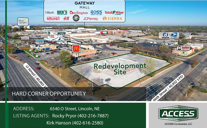 Pictures of Retail, Land, Restaurant property located at 6540 O St, Lincoln, NE 68510 for lease - image #1