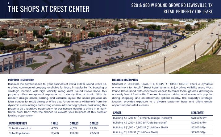 Pictures of Retail, Office, Restaurant property located at 920 W Round Grove Rd, Lewisville, TX 75067 for lease - image #1