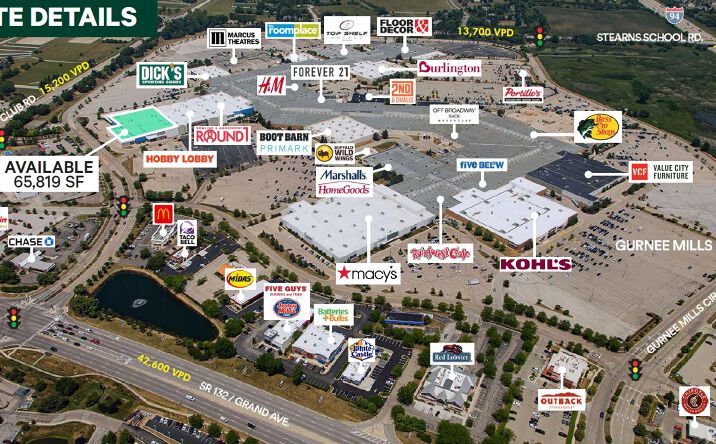 Pictures of Retail property located at 6136 W Grand Ave, Gurnee, IL 60031 for sales - image #1