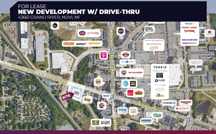Pictures of Retail, Office property located at 43661 Grand River Ave, Novi, MI 48375 for lease - image #1