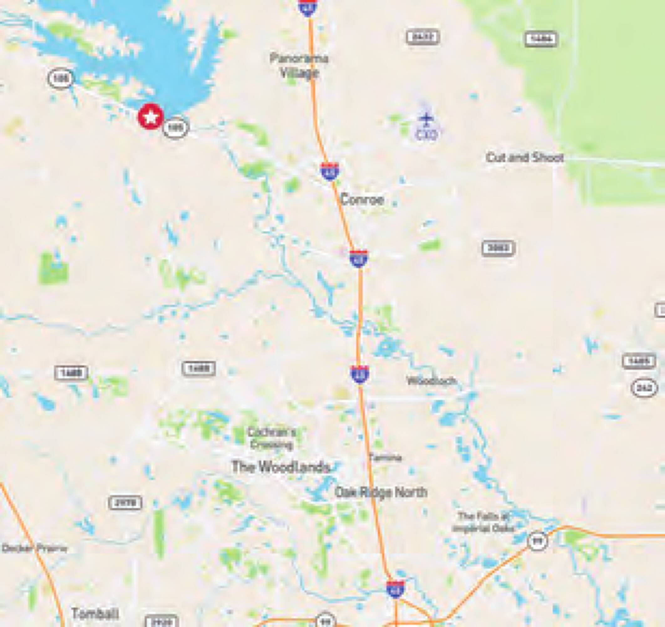 NEC of McCaleb Rd & Hwy 105 West