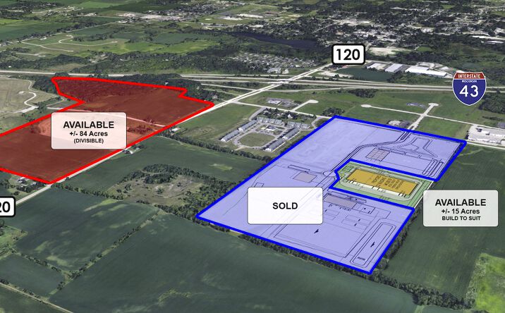 Pictures of Industrial, Land property located at Hwy 120 & I-43, East Troy, East Troy, WI 53120 for lease - image #1