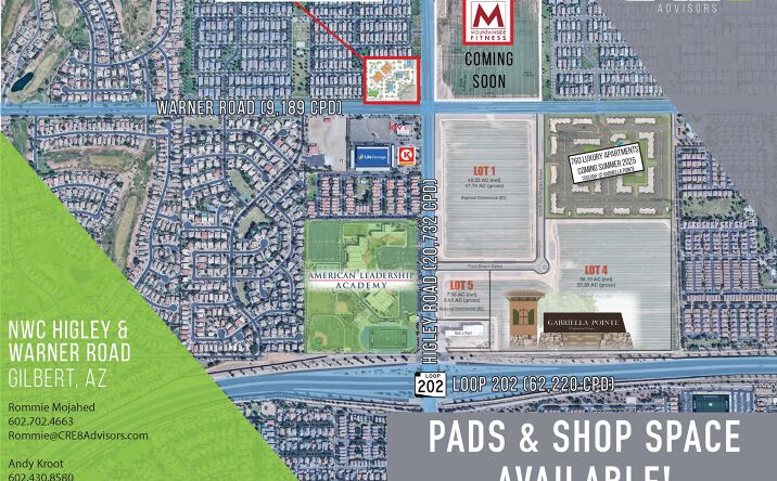 Pictures of Retail property located at S Higley Rd & E Warner Rd, Gilbert, AZ 85296 for lease - image #1
