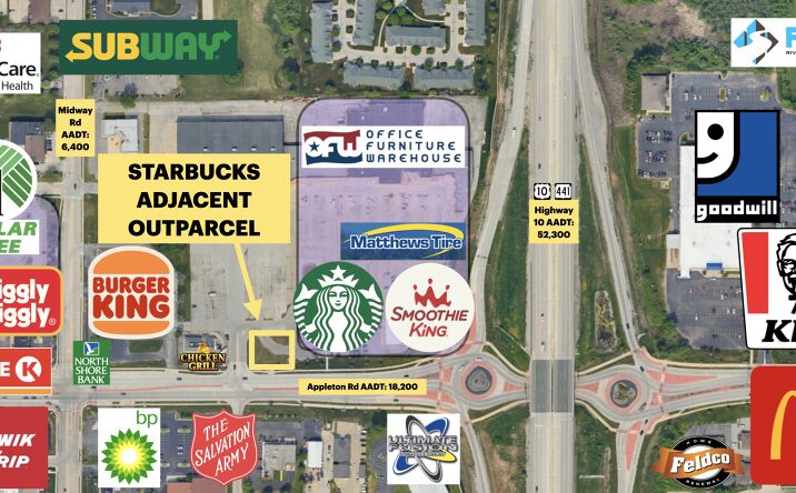 Pictures of Retail, Land, Restaurant property located at 1578 Appleton Rd, Menasha, WI 54952 for lease - image #1