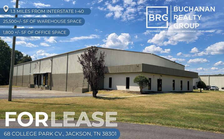 Pictures of Industrial property located at 68 College Park Cove, Jackson, TN 38301 for lease - image #1