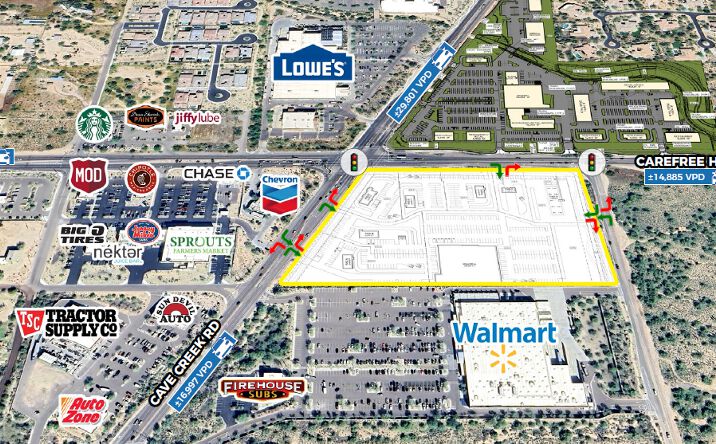 Pictures of Retail, Land property located at Cave Creek Rd & Carefree Highway, Cave Creek, AZ 85331 for sales - image #1