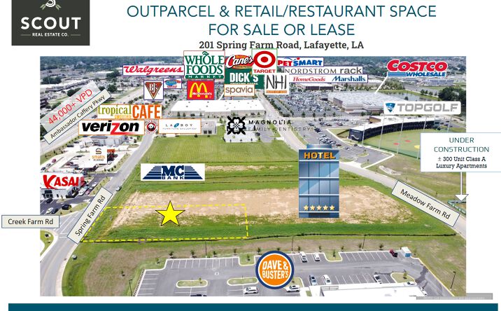 Pictures of Retail, Restaurant property located at 201 Spring Farm Rd, Lafayette, LA 70508 for lease - image #1
