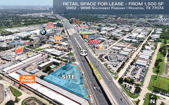 Pictures of Retail property located at 9898 Southwest Fwy, Houston, TX 77074 for lease - image #1