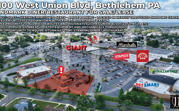 Pictures of Retail, Restaurant property located at 2100 W Union Blvd, Bethlehem, PA 18018 for lease - image #1
