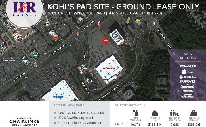 Pictures of Land property located at 5701 Kingstowne Blvd, Alexandria, VA 22315 for lease - image #1