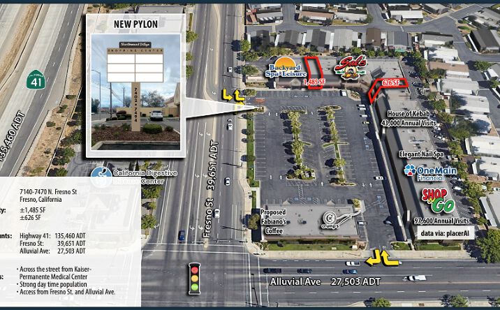 Pictures of Retail, Office, Restaurant property located at 7470 N Fresno St, Fresno, CA 93720 for lease - image #1