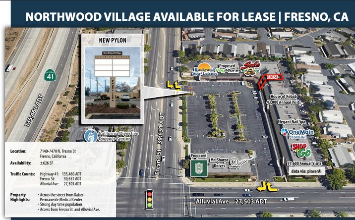 Pictures of Retail, Office, Restaurant property located at 7470 N Fresno St, Fresno, CA 93720 for lease - image #1