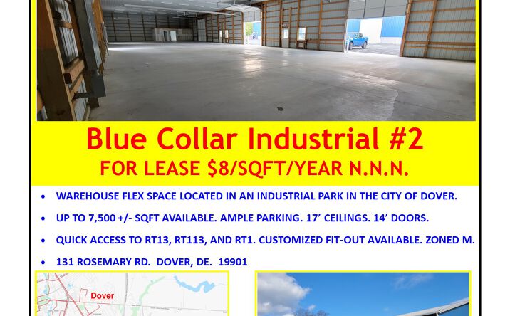 Pictures of Industrial property located at 131 Rosemary Rd, Dover, DE 19901 for lease - image #1