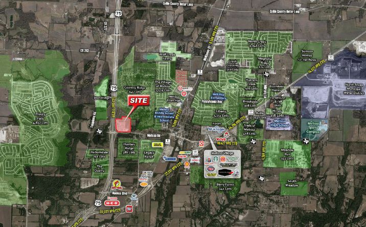 Pictures of Retail, Land property located at NEC Melissa Rd & TX-5, Melissa, TX 75454 for lease - image #1