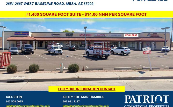 Pictures of Retail property located at 2651 W Baseline Rd, Mesa, AZ 85202 for lease - image #1