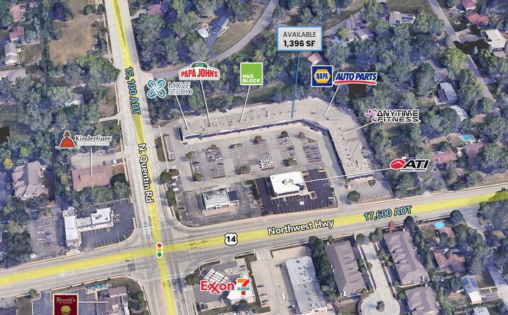 Pictures of Retail property located at 801 N Quentin Rd, Palatine, IL 60067 for lease - image #1