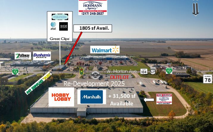 Pictures of Retail property located at 1939 W Morton Ave, Jacksonville, IL 62650 for lease - image #1