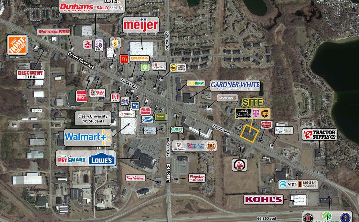 Pictures of Retail property located at 4379 Grand River Ave, Howell, MI 48843 for lease - image #1