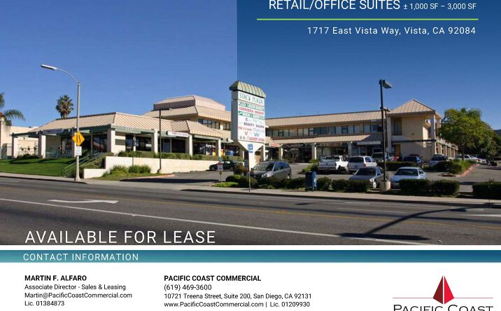 Pictures of Retail property located at 1717 E Vista Way, Vista, CA 92084 for lease - image #1