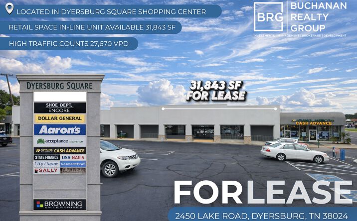 Pictures of Retail, Office property located at 2450 Lake Rd, Dyersburg, TN 38024 for lease - image #1