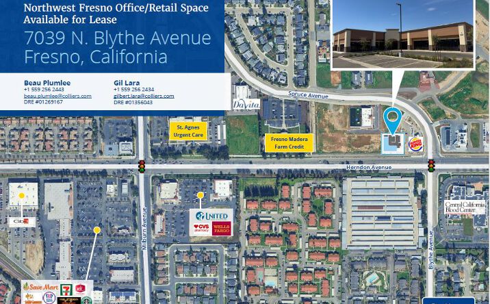 Pictures of Retail, Office property located at 7039 N Blythe Ave, Fresno, CA 93722 for lease - image #1