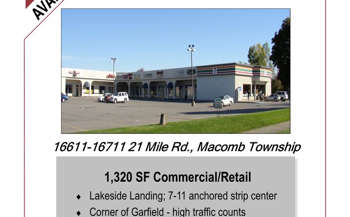 Pictures of Retail, Office property located at 16621 21 Mile Rd, Macomb, MI 48044 for lease - image #1