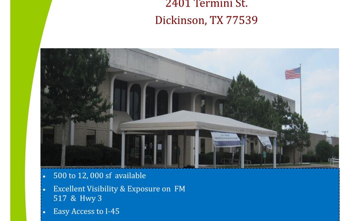 Pictures of Office property located at 2401 Termini St, Dickinson, TX 77539 for lease - image #1