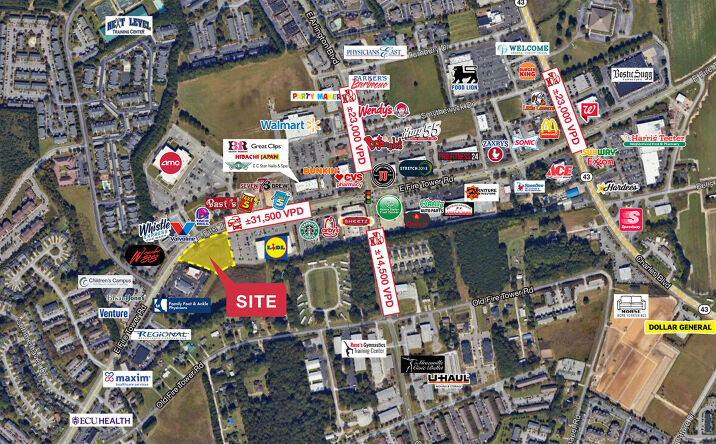 Pictures of Retail property located at E Fire Tower Rd, Greenville, NC 27858 for lease - image #1