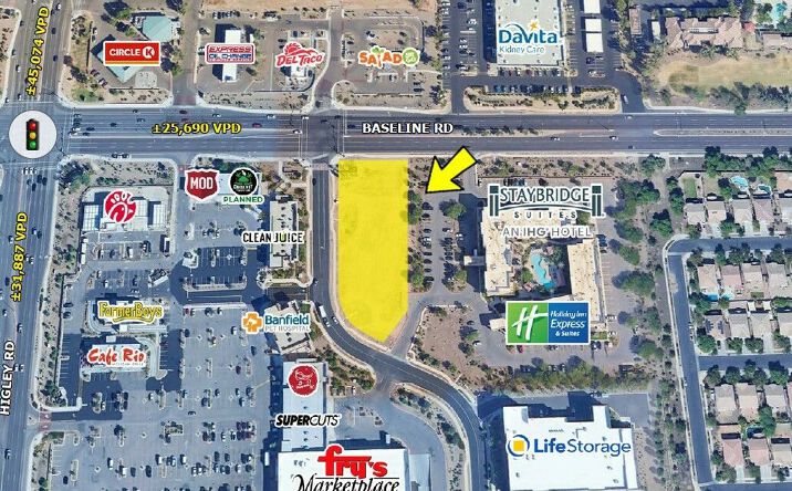 Pictures of Retail, Land property located at ESEC Higley Rd & Baseline Rd, Gilbert, AZ 85234 for lease - image #1