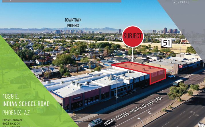 Pictures of Retail property located at 1829 E Indian School Rd, Phoenix, AZ 85016 for lease - image #1