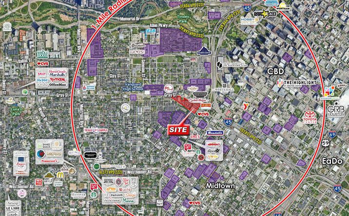 Pictures of Retail property located at Gray Street & Bagby Street, Houston, TX 77002 for lease - image #1