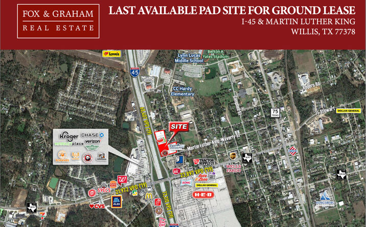Pictures of Land property located at 45 Martin Luther King Blvd, Willis, TX 77378 for lease - image #1