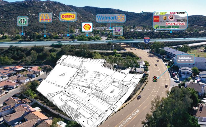 Pictures of Retail, Land, Restaurant property located at 8445 Los Coches Rd, El Cajon, CA 92021 for lease - image #1
