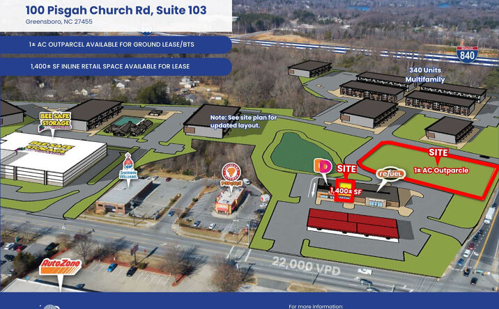 Pictures of Retail property located at 100 Pisgah Church Rd, Greensboro, NC 27455 for lease - image #1