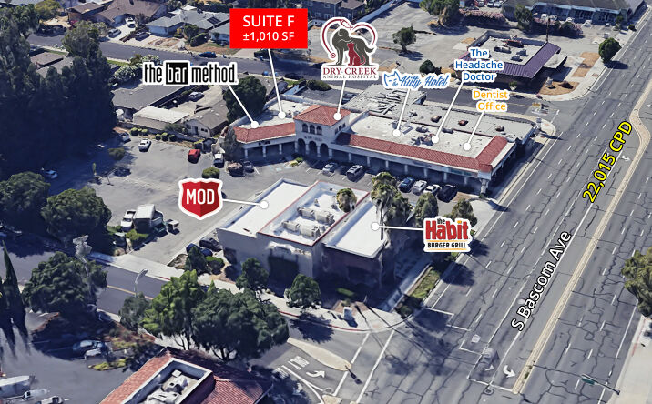 Pictures of Retail property located at 2020 S. Bascom, Campbell, CA 95008 for lease - image #1