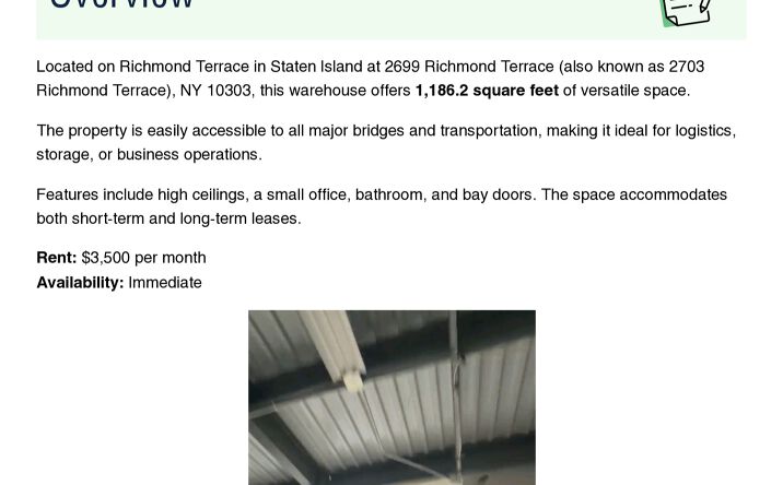 Pictures of Industrial property located at 2695 Richmond Ter, Staten Island, NY 10303 for lease - image #1