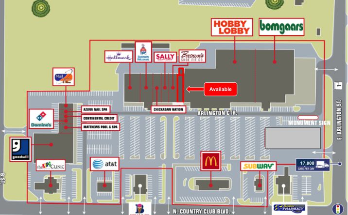Pictures of Retail, Office, Restaurant property located at 816 Arlington Center, Ada, OK 74820 for lease - image #1