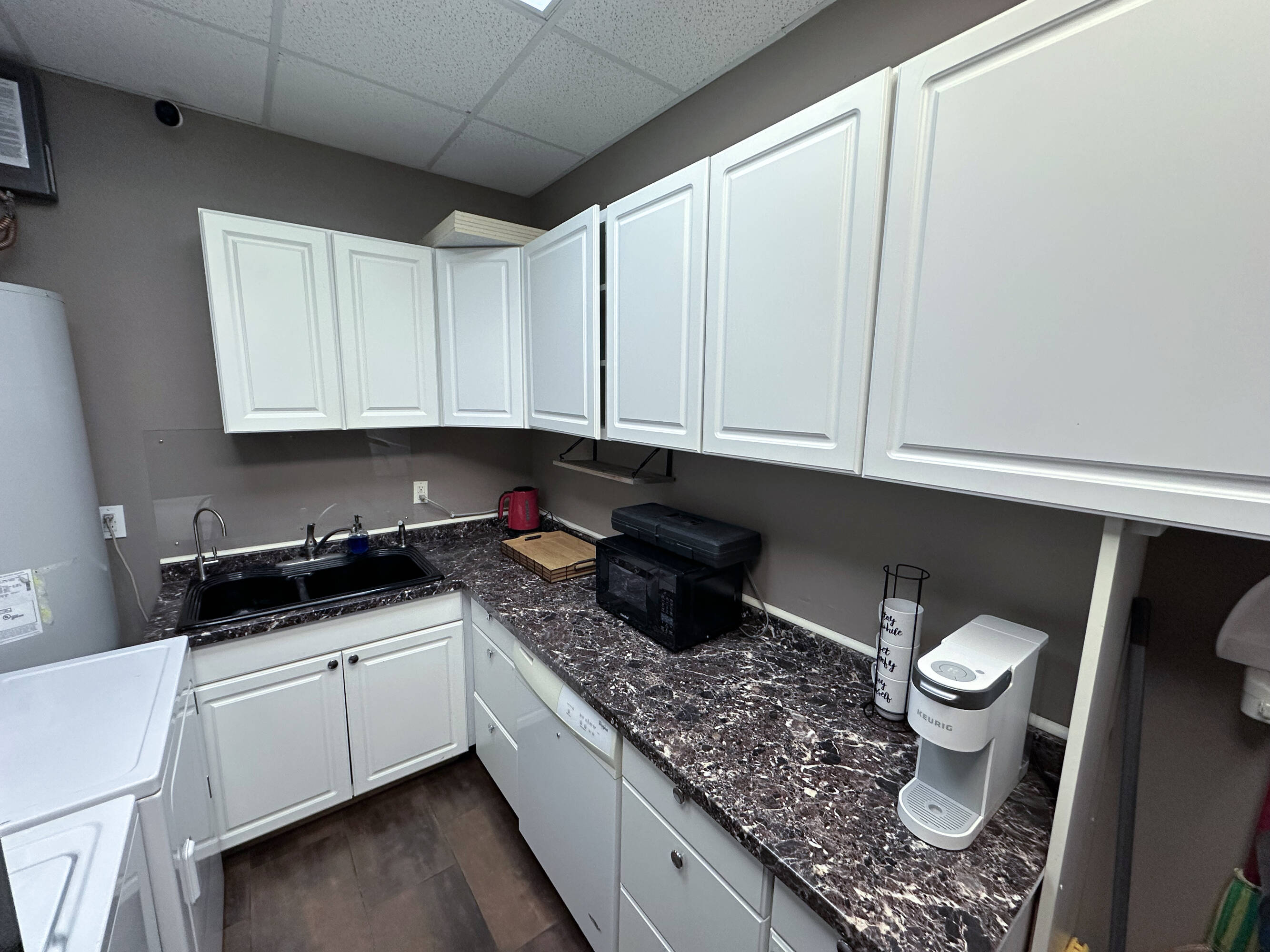 Modern kitchen area in a retail space at Westheimer Parkway Retail Center, Katy, TX.