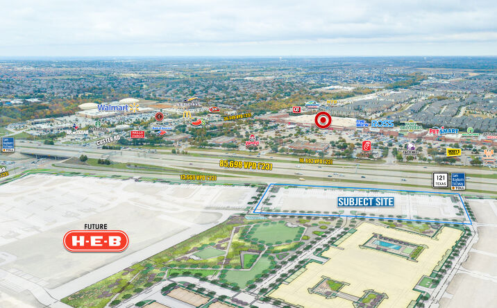 Pictures of Retail, Restaurant property located at SEC Highway 121 & Custer Rd, Frisco, TX 75035 for lease - image #1