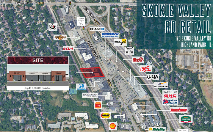 Pictures of Retail property located at 170 Skokie Valley Rd, Highland Park, IL 60035 for lease - image #1