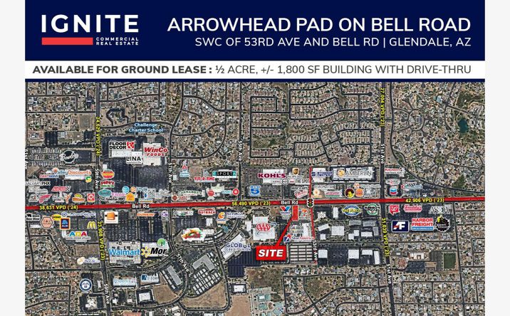 Pictures of Retail, Land property located at SWC of 53rd Ave and Bell Road, Glendale, AZ 85306 for lease - image #1