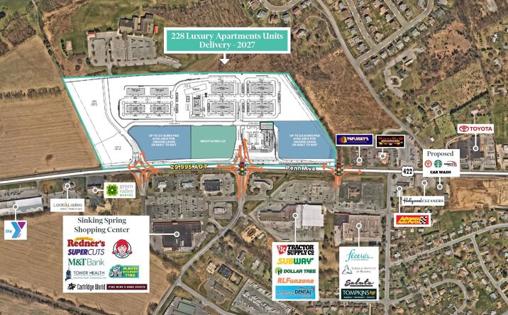 Pictures of Retail, Land property located at 4889 Penn Ave, Sinking Spring, PA 19608 for lease - image #1