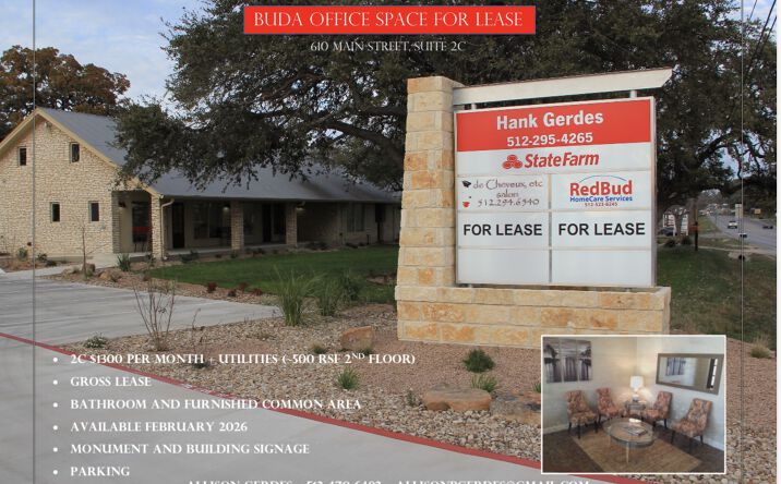 Pictures of Office property located at 610 Main St, Buda, TX 78610 for lease - image #1