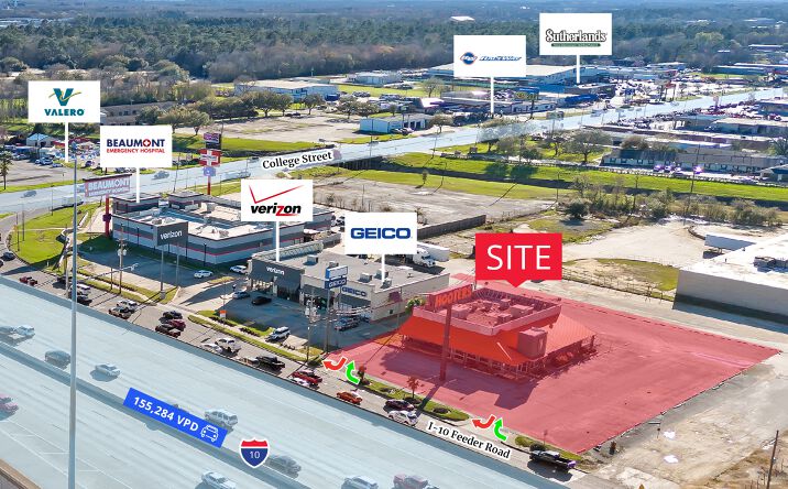 Pictures of Retail property located at NWQ OF I-10 & COLLEGE ST. (US-90), Beaumont, TX 77707 for lease - image #1