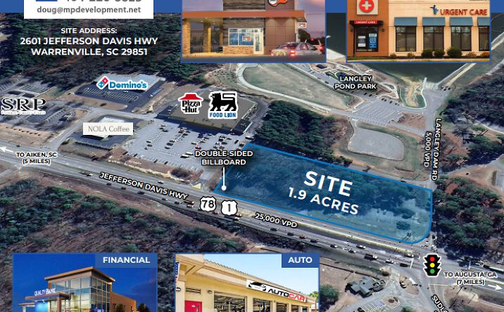 Pictures of Land property located at 2601 Jefferson Davis Hwy, Warrenville, SC 29851 for lease - image #1
